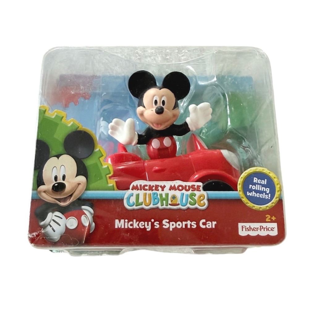 Fisher-Price Mickey Mouse Sports Car Kids Red Rolling Wheels Toy DNN68
